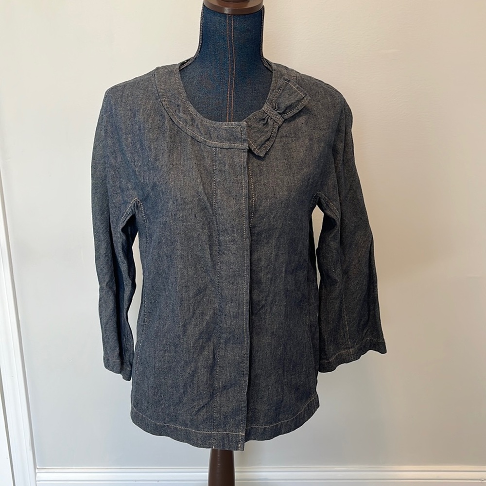 Talbots outlet linen blend bow jacket size medium